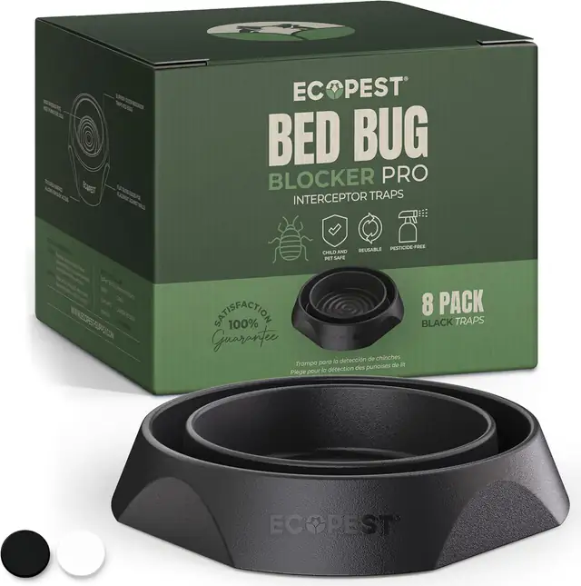 Bed Bug Blocker Pro Interceptors, 8-Pack (Black)