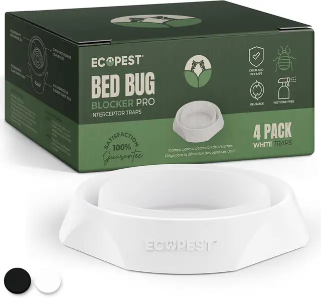 Bed Bug Blocker Pro Interceptors, 4-Pack (White)